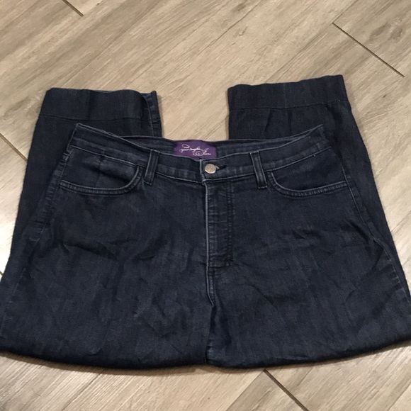 NYDJ Lift Tuck Technology Dark Wash Wide Leg Capri size 12 - Picture 5 of 9
